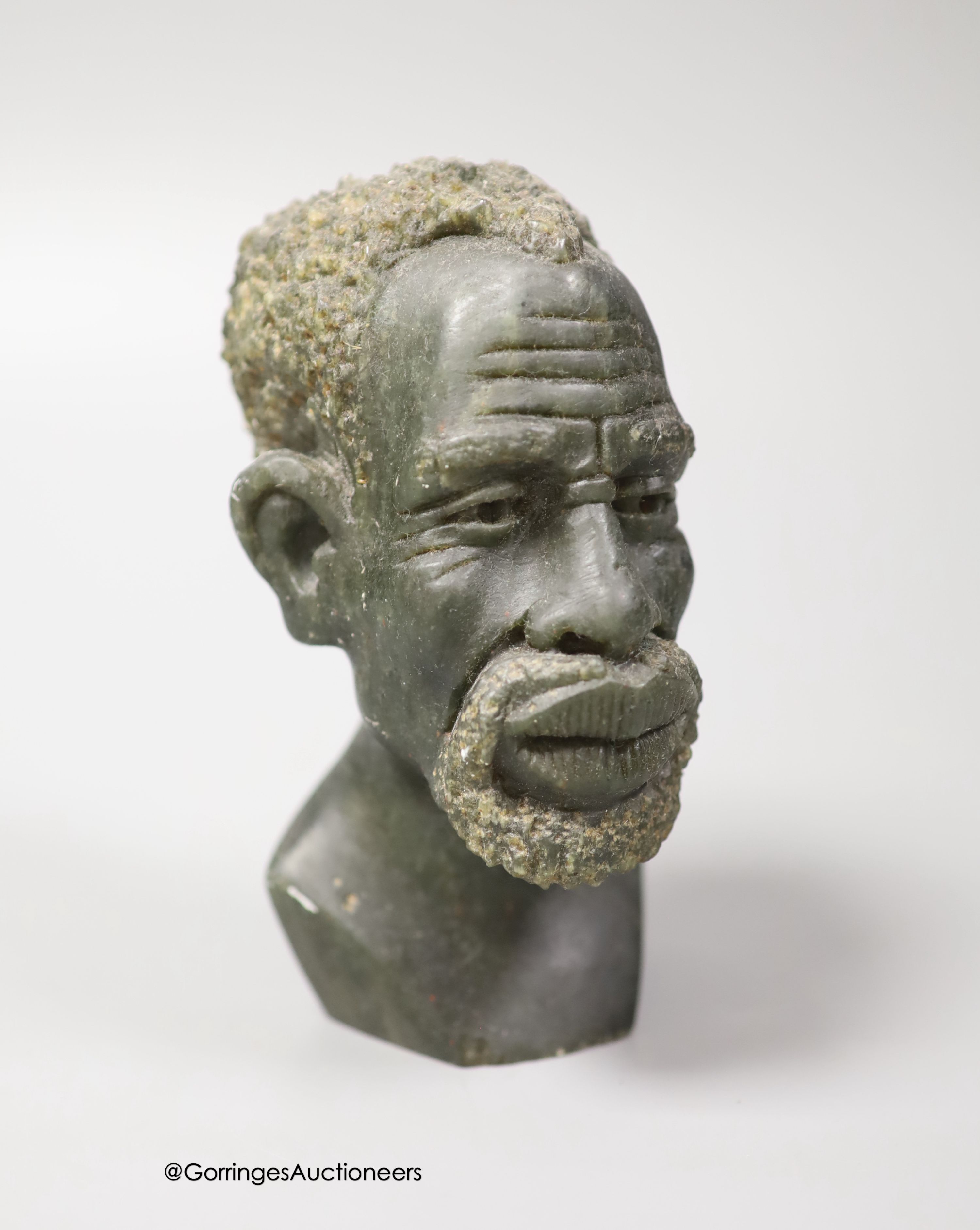 A Zimbabwe carved soapstone head